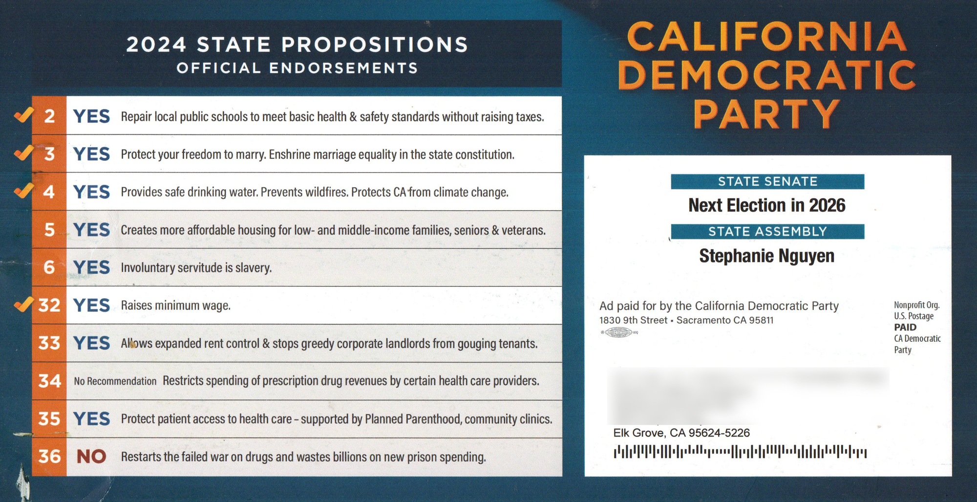 Elk Grove Democratic voters receive state party proposition