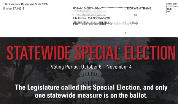 Mailer From 'New Majority' Targets Late Prop. 50 Voters
